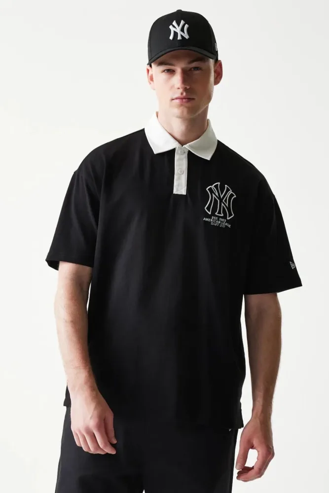 New Era Oversize Poloshirt - Black M Herren