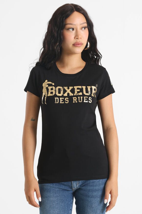 Boxeur des Rues T-Shirt - Black + Gold XS Damen