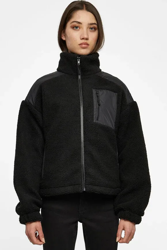 Urban Classics Sherpa Jacke - Black M Damen
