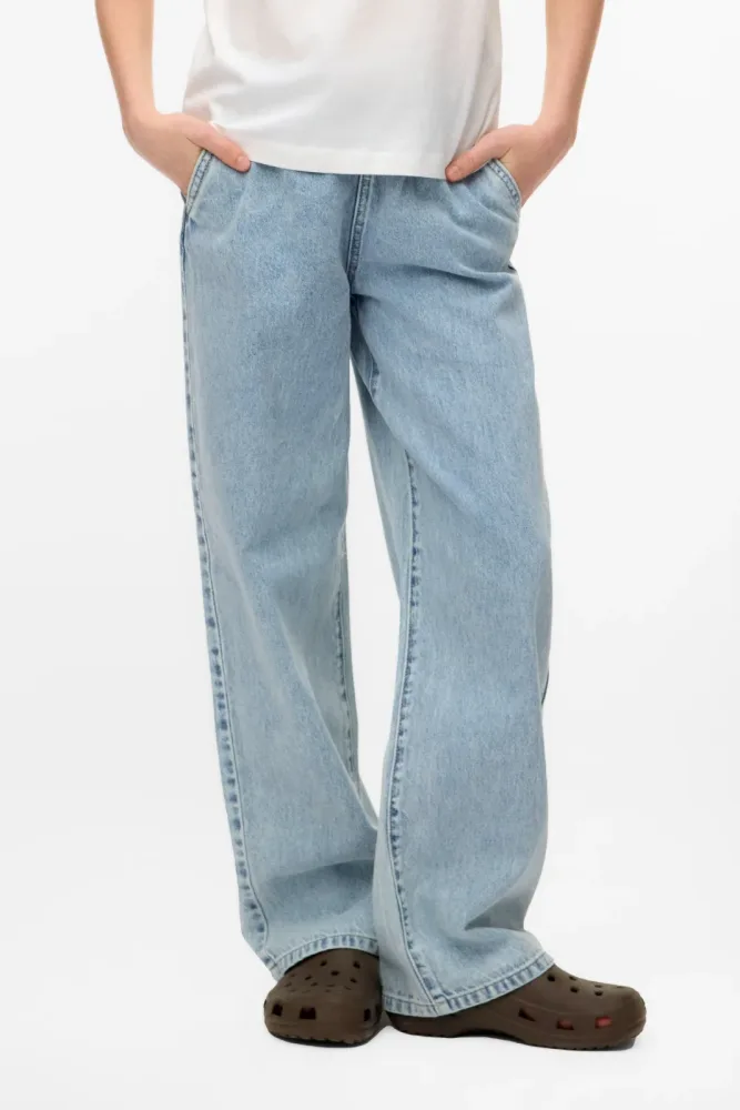 Vero Moda VMVALERIA Wide Leg Jeans - Light Blue Denim 152 Kids