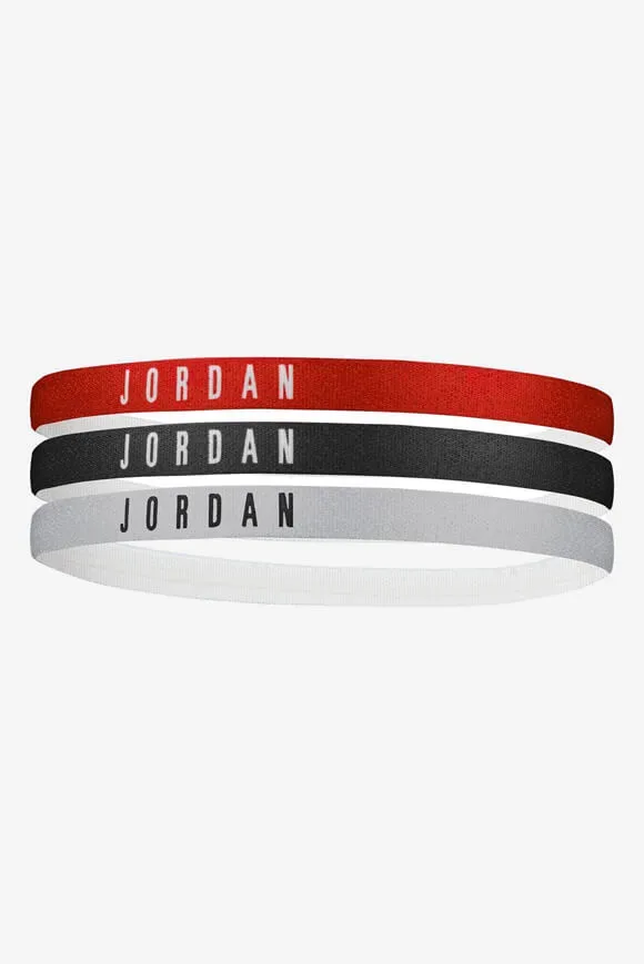 Jordan Dreierpack Sport Haarbänder - Gym Red + Black + Wolf Grey Einheitsgroesse
