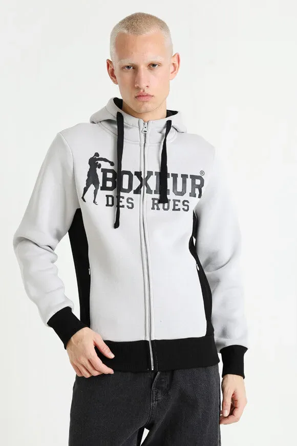 Boxeur des Rues Kapuzensweatjacke - Light Grey + Black M Herren