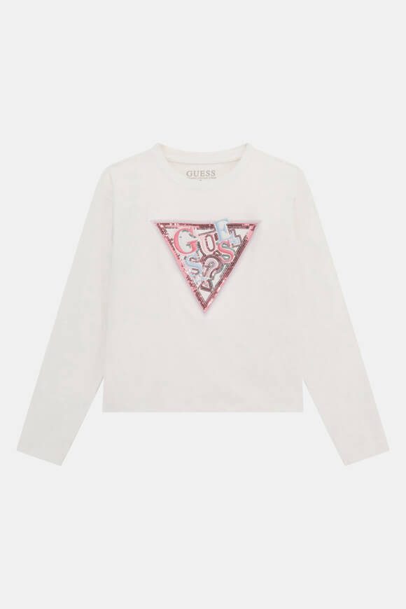 Guess Crop Langarmshirt - Pure White 12 Kids