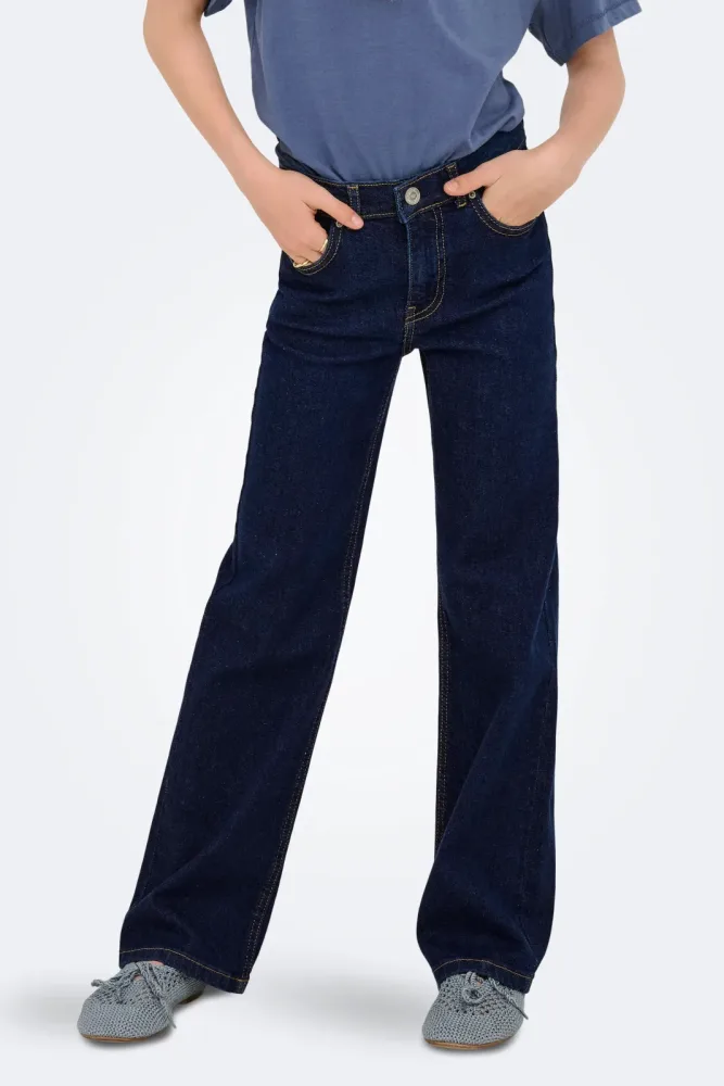 Only KODJUICY Wide Leg Jeans - Dark Blue Denim 146 Kids