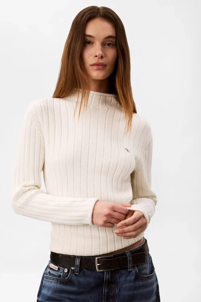 Calvin Klein Jeans Rollkragenpullover - Tofu M Damen