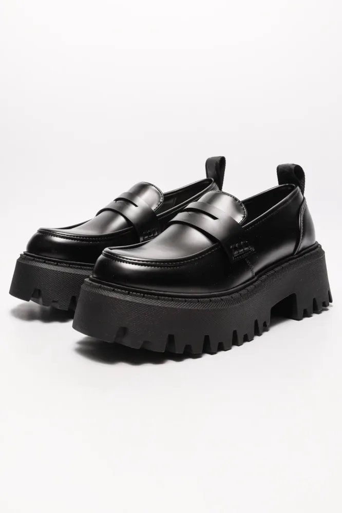 Buffalo Vegan Aspen Plateau-Loafer - Black EU38 Damen