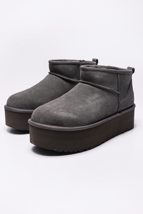 UGG Classic Ultra Mini gefütterte Plateau Stiefelette - Charcoal EU36 Damen