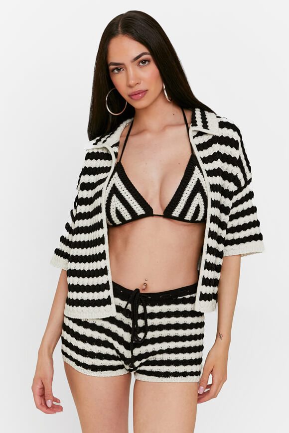 Tally Weijl Strickjacke - Black + Offwhite M Damen