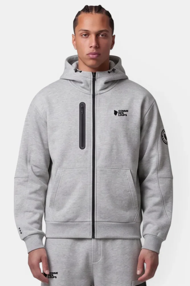 Comme des Loups Ragnar Kapuzensweatjacke - Grey Heather M Herren