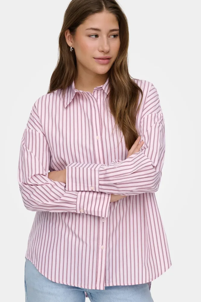 Only ONLREGON langes Hemd - Fuschia M Damen