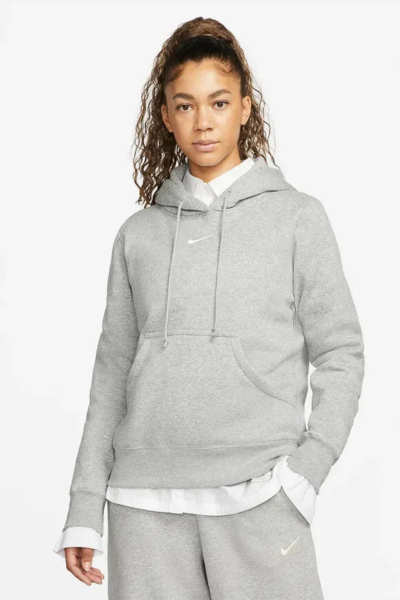 Nike Sportswear Phoenix Fleece Kapuzensweatshirt - Dark Grey Heather + Sail XS Damen