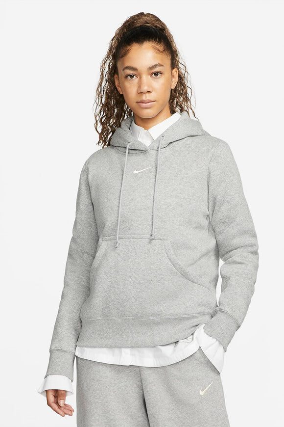 Nike Sportswear Phoenix Fleece Kapuzensweatshirt - Dark Grey Heather + Sail XS Damen