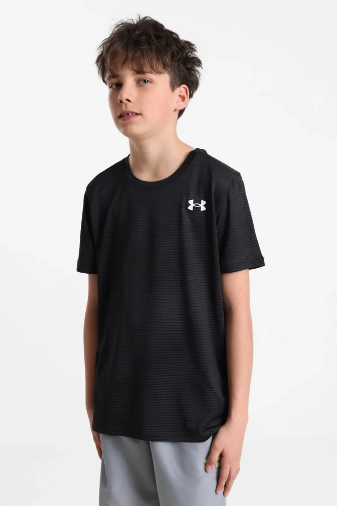 Under Armour Strukturiertes T-Shirt - Black L Kids
