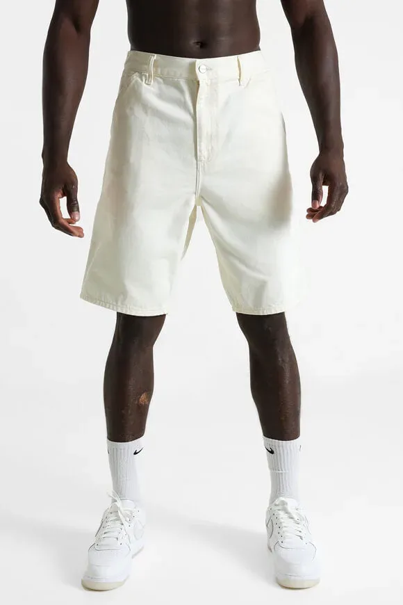 Carhartt WIP Single Knee Jeansshorts - White Rinsed 30 Herren