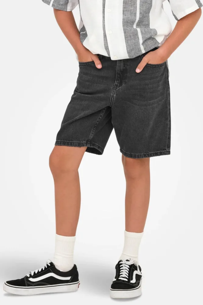 Only & Sons OSJEDGE Straight Fit Jeansshorts - Washed Black 152 Kids