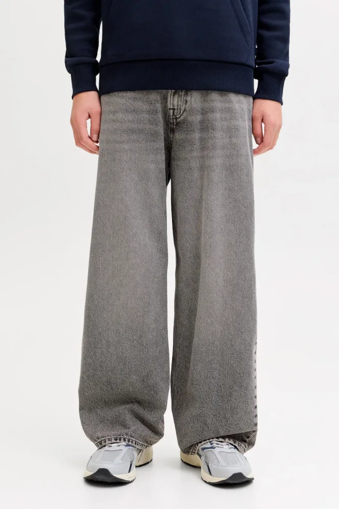 Jack & Jones Junior JJIDAVE Wide Fit Jeans - Grey Denim 140 Kids