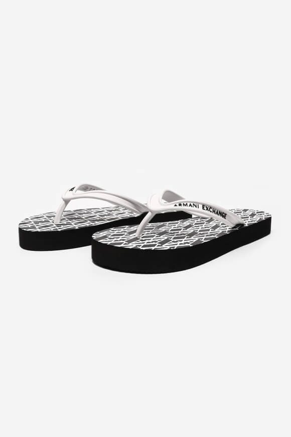 Armani Exchange Flip Flops - Black + White EU37 Damen