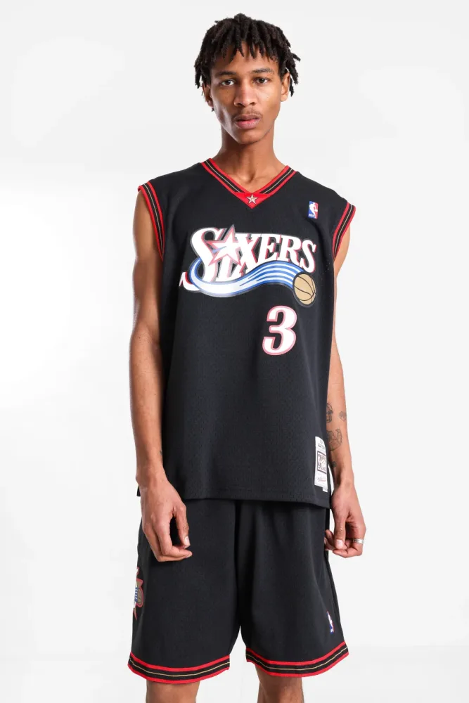 Mitchell & Ness Mesh Tanktop - Black + Red L Herren