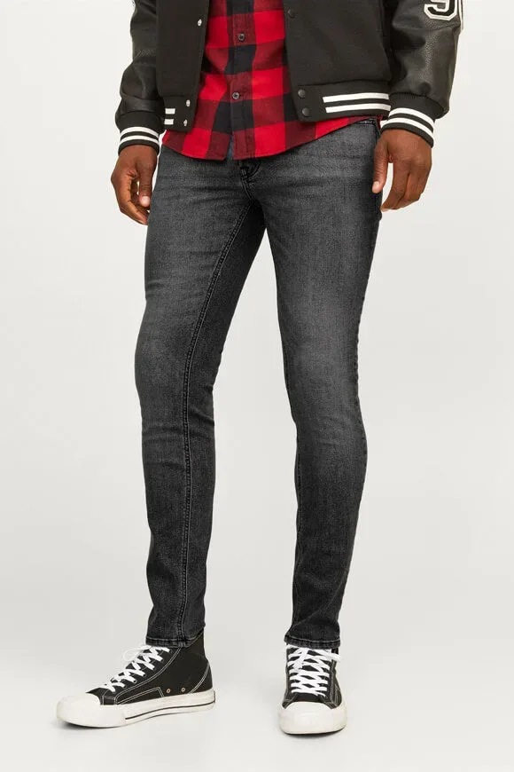Jack & Jones Liam Skinny Fit Jeans L32 - Black Denim 31/32 Herren