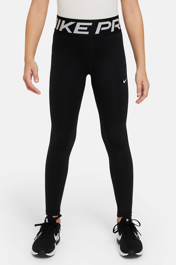 Nike Pro Leggins - Black + White L Kids
