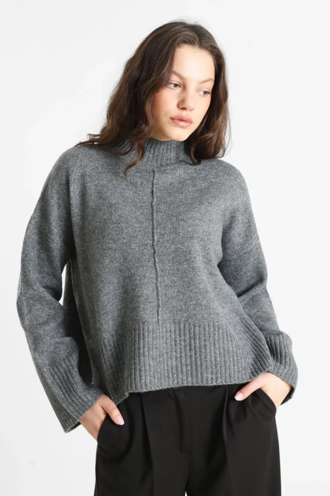 Only ONLWHITNEY Strickpullover - Medium Grey Melange S Damen