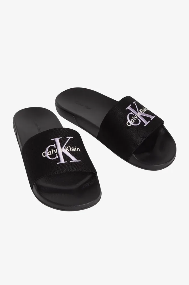 Calvin Klein Pantoletten - Black + Soft Levander EU37 Damen