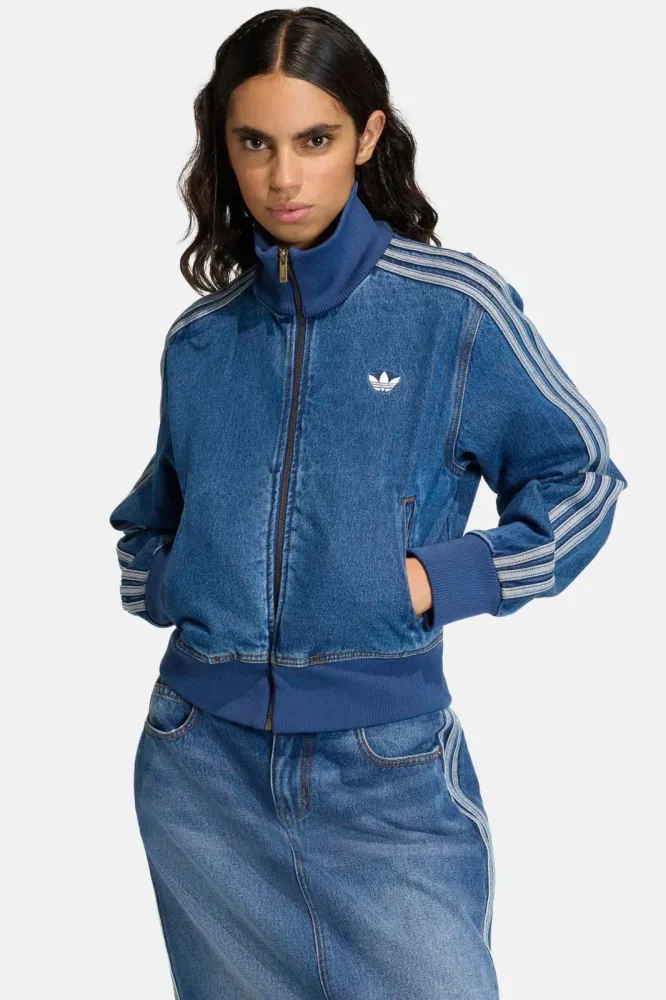 Adidas Originals Firebird Jeans-Trainingsjacke - Blue Denim M Damen