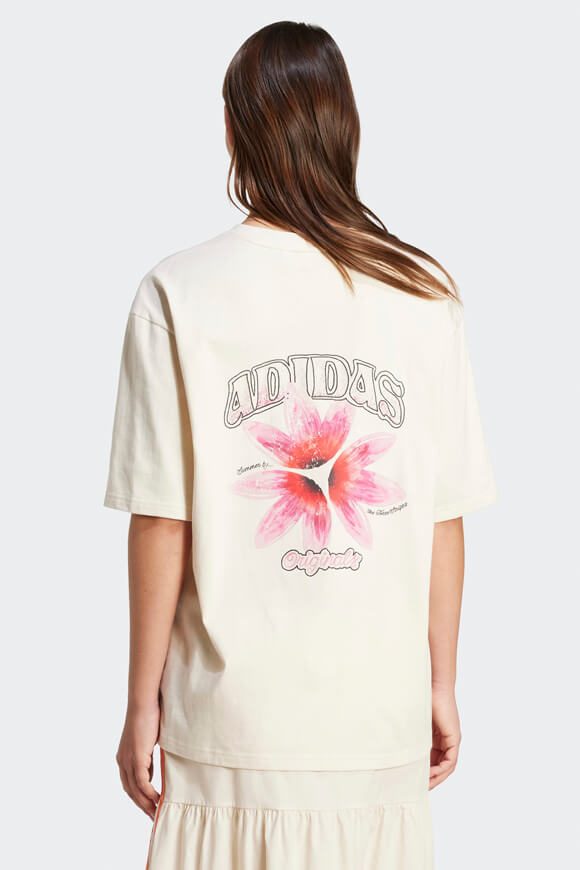 Adidas Originals Summer Glow Graphic Oversize T-Shirt - Wonder White XS Damen