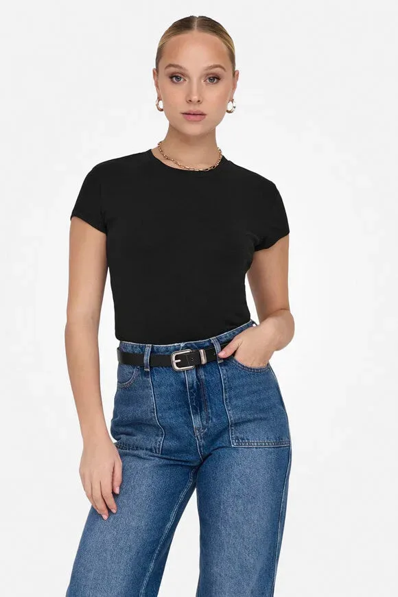 Only Elina T-Shirt - Black S Damen