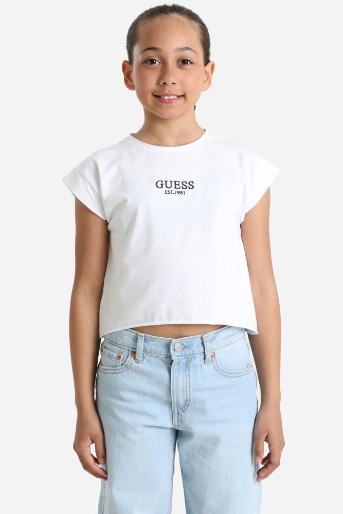 Guess Crop T-Shirt - Pure White 10 Kids