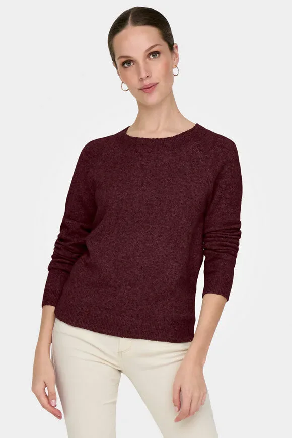 Only - Pullover, für Damen, Weinrot, Größe M