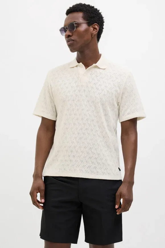 Jack & Jones Premium JPRBLATRENT Strick Poloshirt - Cloud Dancer S Herren
