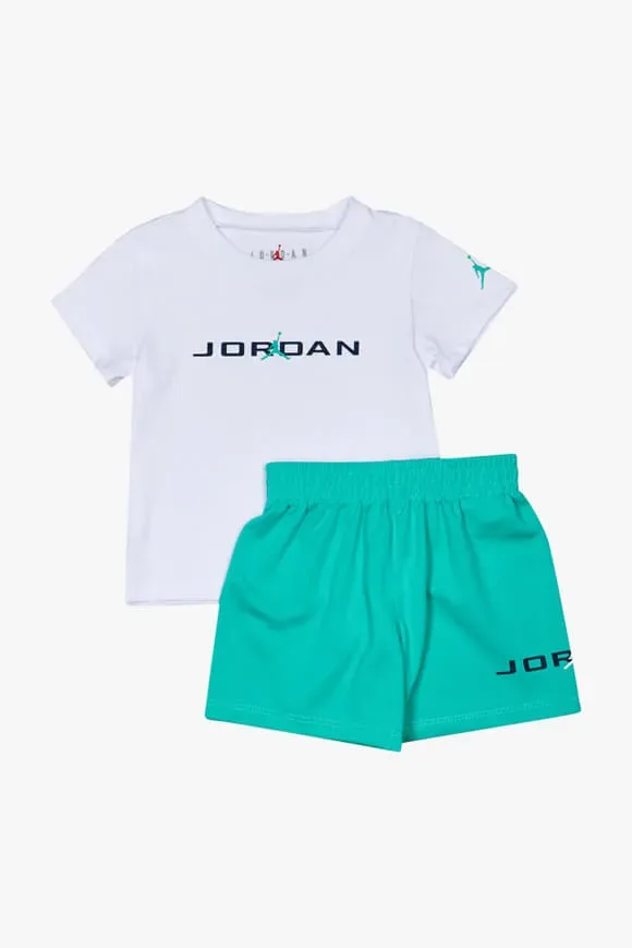 Jordan Baseline Mesh Kids-Set - White + Washed Teal 4y