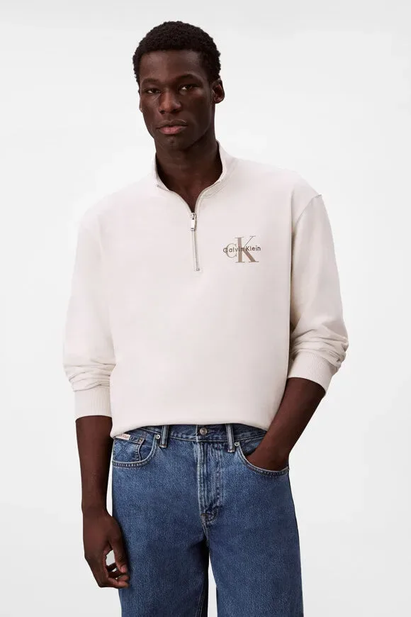 Calvin Klein Jeans Terry Sweatshirt - Chalk M Herren