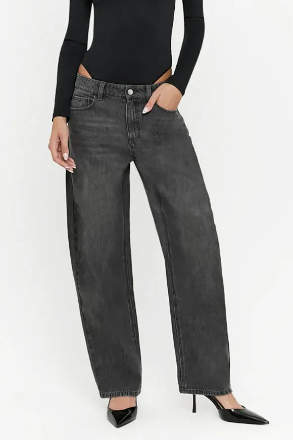Tally Weijl Barrel Fit Jeans - Black Washed 36 Damen