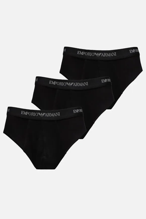 Emporio Armani - Slip  3er Pack Figurbetont-Core Logoband, für Herren, Schwarz, Größe L