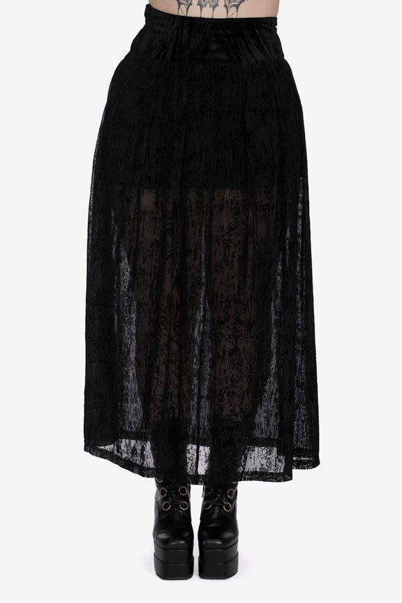 Banned Lattice Mesh Maxirock - Black M Damen
