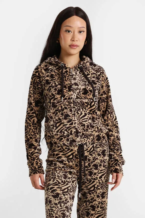 Juicy Couture Samt Crop Jacke - Botanical Brown S Damen
