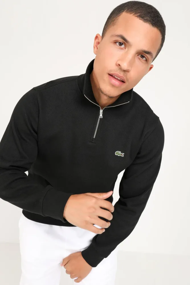 Lacoste Gerippter Feinstrickpullover - Black S Herren