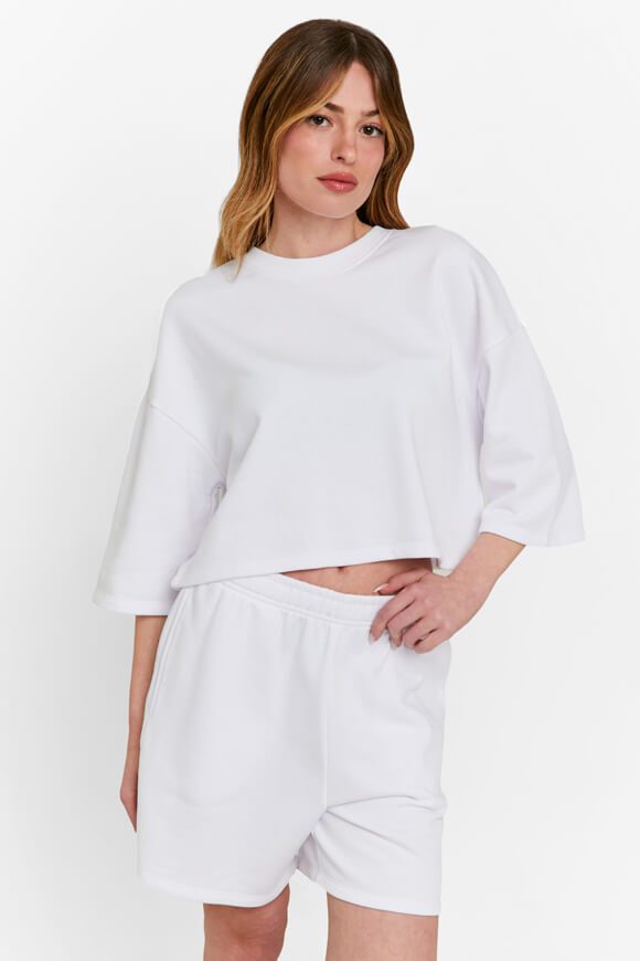 Tally Weijl Crop Sweat T-Shirt - White XS Damen