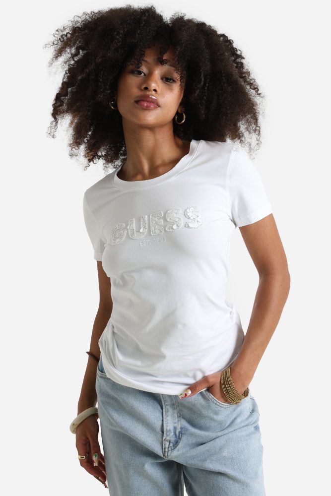 Guess T-Shirt - Pure White M Damen