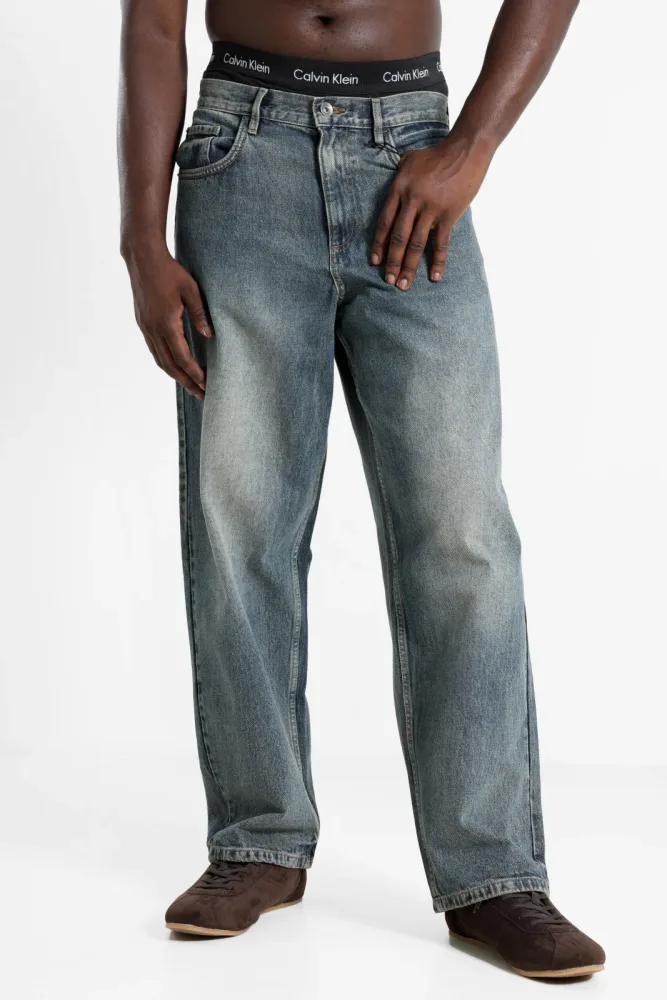 Redefined Rebel RRBRONX Baggy Fit Jeans L32 - Dusty Blue 28/32 Herren