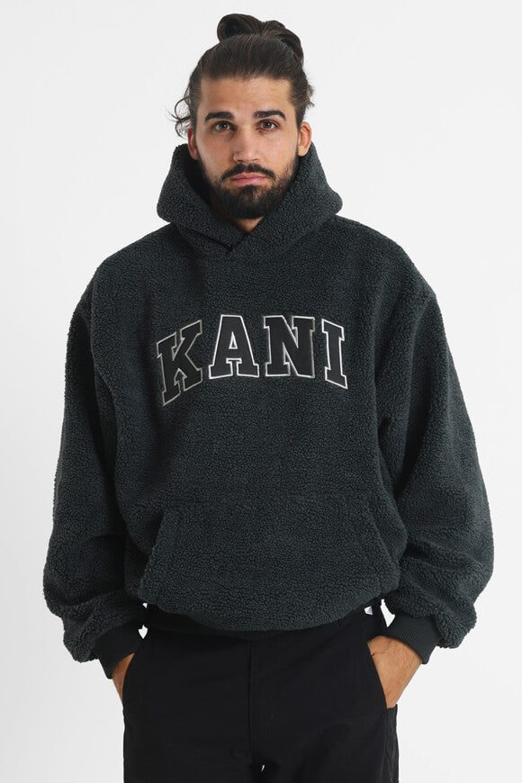 Karl Kani Serif Sherpa Kapuzensweater - Anthracite M Herren