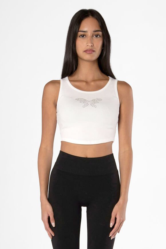 Felicious Geripptes Crop Tanktop - Offwhite M Damen