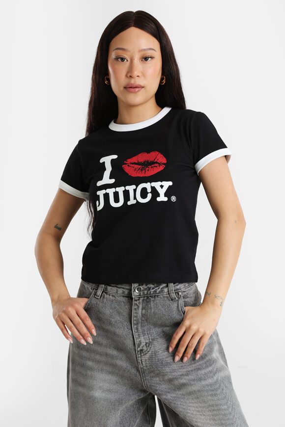Juicy Couture Crop T-Shirt - Black XXS Damen