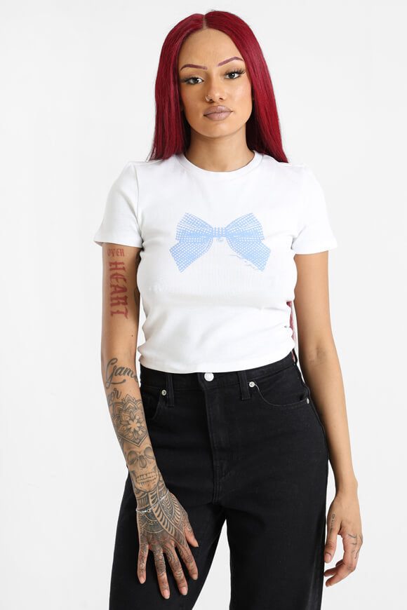 Tally Weijl Crop T-Shirt - White S Damen