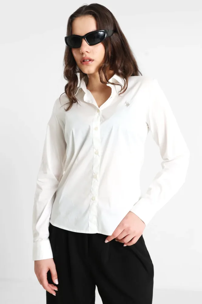 U.S. Polo Assn. Deb Hemd - Offwhite M Damen
