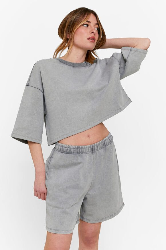 Tally Weijl Crop Sweat T-Shirt - Grey M Damen