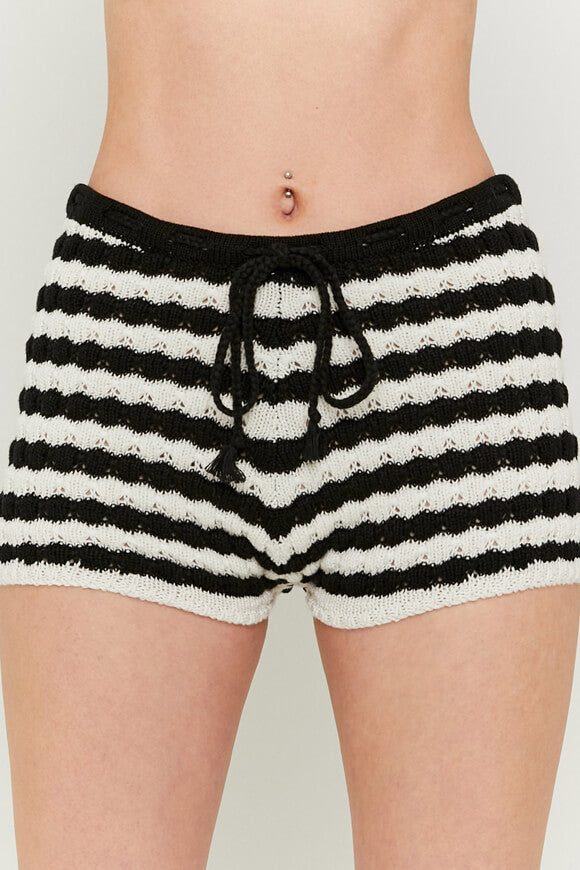 Tally Weijl Strickshorts - Black + Offwhite M Damen