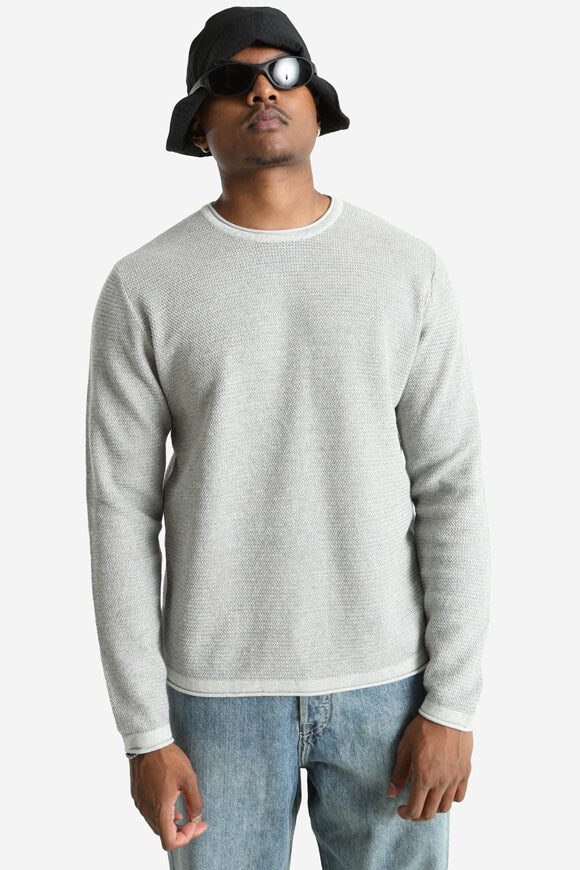 Only & Sons ONSERIC Strukturierter Strickpullover - Light Grey Melange M Herren